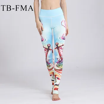 Sexy Yoga Pantaloni Jambiere pentru Femei Fitness Rulează Colanti Sport Tesatura Stretch Sport jambiere Slab Florale Imprimate