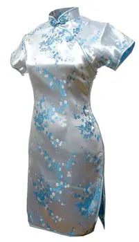 Shanghai Povestea pe Scurt Qipao plum blossom Dragon Print scurt cheongsam tradițională chineză rochie rochie Orientale