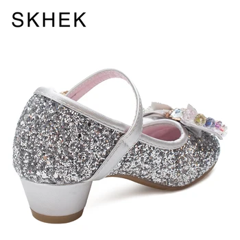 SKHEK Noi Fete Sandale Tocuri inalte pentru Copii Printesa de Moda din Piele Pantofi de Vara Chaussure Enfants Fille Sandalias