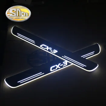 SNCN Impermeabil Acrilice Auto LED Lumină de Întâmpinare Masina Scuff Placa Pedala Pragurile portierelor Pentru Mazda CX-3 CX3 206 2017 2018