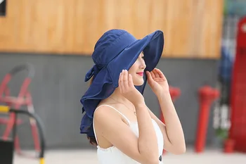Sombrero Mujer Verano Margine Largă Vara Parasolar Capace Anti-UV Chapeu Feminino Pălării de Soare, Cu Fața-n Gât de Protecție Pentru Femei