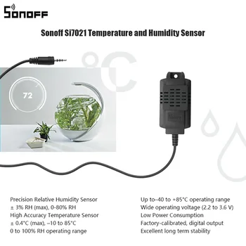 Sonoff TH10/16 Inteligent Comutator Wifi de Automatizare Acasă Kit + Si7021/AM2301 de Temperatură Senzor de Umiditate Funcționează Cu Alexa de Start Google