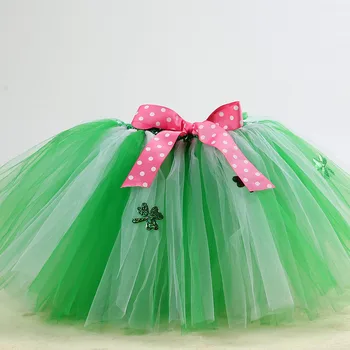 St. Patrick ' s Day Fete Fuste pentru Copii Verde de Trifoi Fetita Tutu Fusta Pufos Irlandez Copii Princess Tul Petrecere de Dans Fusta