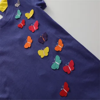Sărituri de metri de noi sosiri fete pentru copii rochii de vară pentru copii de desene animate drăguț rochie cu imprimeu fluturi imbracaminte copii