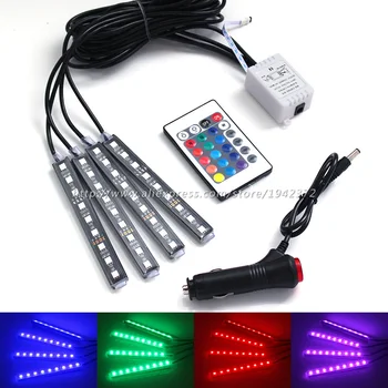 Telecomanda RGB Interior Masina Decorativa Podea Lampa de Țigară Colorate Wireless Controller Lumini LED Benzi pentru Toate Masinile
