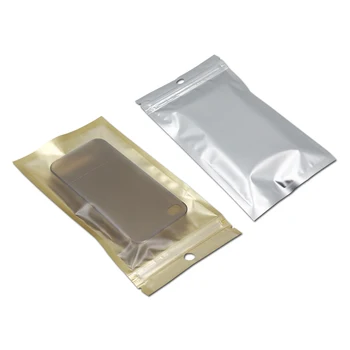 Telefon mobil Caz Ambalaje de vânzare cu Amănuntul Pachet Sac de Depozitare pentru iPhone 4 4S 5 5S 6 Plus Samsung din Plastic de Blocare Zip Poly Pack Gold/Clar