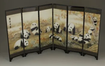 TNUKK ( Mini ) Rafinat Clasic Chinez Pictura Lac Ecran de Pliere - Panda Drăguț.