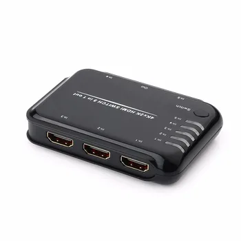 Tomsenn Inteligent 5 Port HDMI Switch 5x1, Suporta 4K, Full HD1080p, 3D, cu Telecomanda IR si Adaptor AC