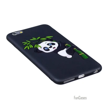 Top Calitate HD Relief Moale TPU Caz de Telefon Pentru iPhone 7 6 Plus 6S Panda Gigant Capacul din Spate Caz Pentru Apple iPhone 7 Plus 5 SE 5S 6S