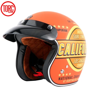 TORC de brand casca motocicleta de epocă deschis fata de 3/4helmet motocicleta de motocross jet casca retro capacete DOT T50 vespa casca moto