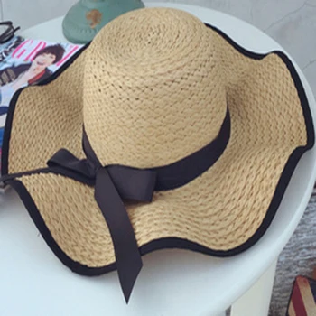 Tri-polar plaja capace 2018 Vara Margine Largă Floppy Paie Pălărie de Soare pe Plaja Femei Pălărie Pliabilă Vara UV Proteja de Călătorie Pac