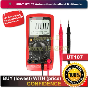 UNITATEA UT107 LCD Auto Portabil Multimetru AC/DC voltmetru Tester de Metri cu LOCUI,RPM,verificarea Bateriei