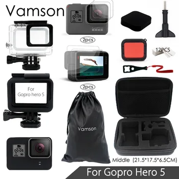 Vamson pentru Gopro Hero 6 5 Set de Accesorii Sreen Portector /Obiectiv protector rezistent la apa de Locuințe caz pentru Go pro hero 6 5 VS05C