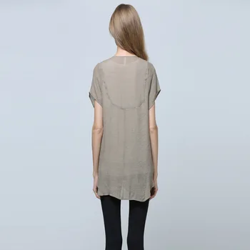 Vara Amestec Bumbac Plus Dimensiune Bluza pentru Femei Bluza Casual Cardigan Tricouri Feminines Neregulate Topuri de Moda de Îmbrăcăminte pentru Femei