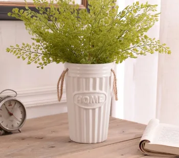 Vaza ceramica ornamente en-gros alb simplu și modern vaze decor acasă meserii dormitor, camera de zi vaza de flori