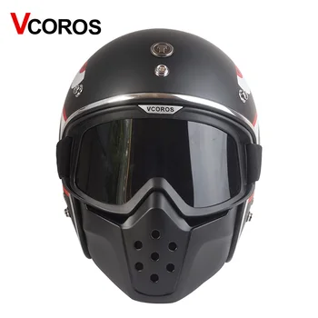 VCOROS epocă Detasabila Ochelari de protecție Și Gura Filtru retro masca pe Jumătate Deschisă Față de Motociclete Căști de protecție, măști de Schi Skate cosplay ochelari