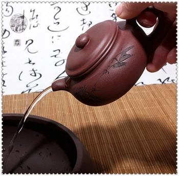 Violet Oală de Lut lucrate Manual, Set de Ceai Ceainic Yixing 120ml Kung Fu Set Ceainic Chinezesc Zisha Ceramice, Seturi de Portelan Ceainic de Repede Post
