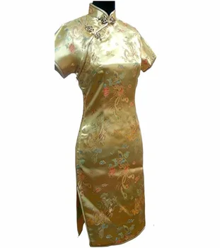 Visiniu Rochie Tradițională Chineză Femei din Satin Mini Cheongsam Qipao Rochie Plus Dimensiune S M L XL XXL XXXL 4XL 5XL 6XL J4063