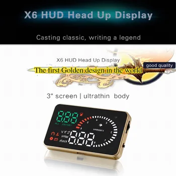 VJOYCAR X6 OBD2 Hud Viteza Masina Proiector Parbriz Auto Detector Scanner OBD Vitezometru Digital cu Display Head-Up Obdii