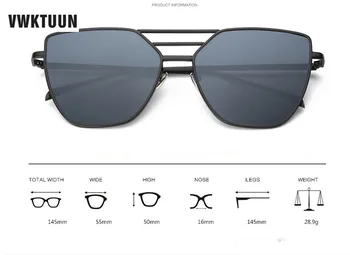 VWKTUUN Femei Bărbați de Lux Ochi de Pisica ochelari de Soare pentru Femei ochelari de Soare Trei Punte, Cadru din Aliaj Oglindă UV400 Sport în aer liber Oculos Lunetă