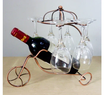 Vânzare fierbinte de Fier carele rack de vin de metal agățat cana de Vin suport de pahar pentru Mobilier Acasă ornamente 33x22.5x31cm A2048