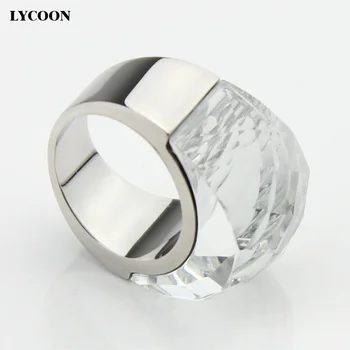 Vânzare fierbinte! LCYOON de înaltă calitate Autentic Austriac mare de cristal, Inele de moda 316L din oțel Inoxidabil inel de nunta pentru femei R0614