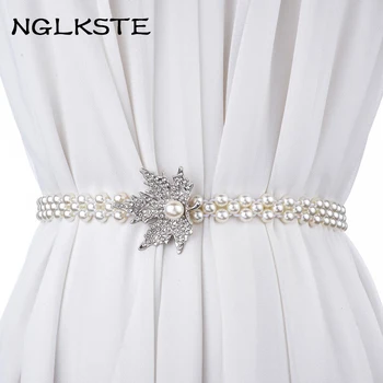 Vânzările de European women ' centura de talie centura elastica perle artificiale decor de înaltă calitate rochie de colocare fata curele LBQ097