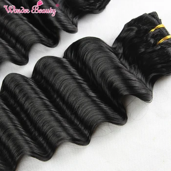 Wonder Beauty Hair 3 pachete afacere Extensii Brazilian Adânc Val Păr Uman Țesut non remy Personalizate 8-30 Cm