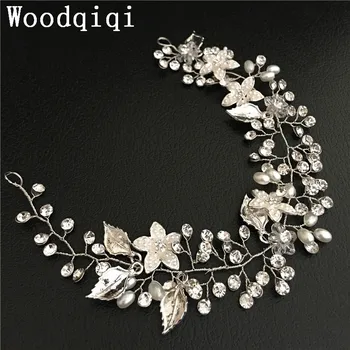 Woodqiqi sobretudo feminino nunta-păr-accesorii-mireasa nunta bentita coroas para noiva diadema pelo mujer de mireasa noi