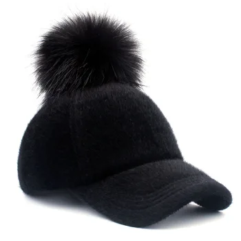 [YARBUU] Nou brand sepci de baseball 2017 caciula de iarna pentru femei Faux Blana pompom mingea cap Reglabil Casual Snapback hat capac