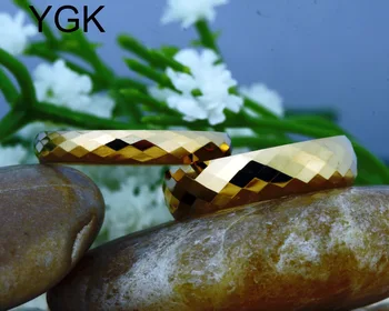 YGK Brand 4MM și 6MM Latime de Aur care se Confruntă Carbură de Tungsten Inel de Nunta(Prețul pentru 2