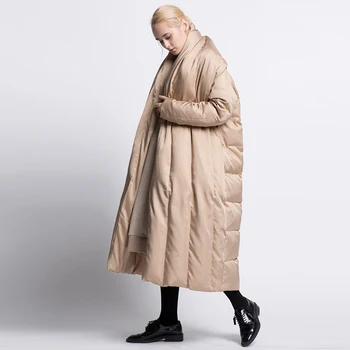 YNZZU Brand de Lux Jacheta de Iarna pentru Femei în Stil European Extra Lungi Plapuma Caldă Liber Rață Jos Haine de sex Feminin Zăpadă Palton YO374