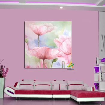 YWDECOR dimensiuni Mari, de culoare Roz și Alb Flori de Mac Imprimare Moderne Canvas Tablou Poster de Arta de Perete Tablou Living Canapea Decor Acasă