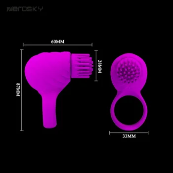 Zerosky Vibrator din Silicon Reutilizabile Vibratoare punctul G Masaj Penis Timp de Întârziere Inel de Durată Penisul Jucarii Sexuale pentru Barbati Femei