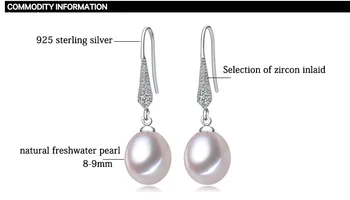 ZHBORUINI 2017 Moda Cercei cu Perle Naturale de apă Dulce Pearl Bijuterii Dorp Cercei Argint 925 Bijuterii Pentru Femei, Cadou