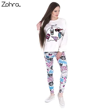 Zohra Nou Brand De Moda Pentru Femei Jambiere Dummy Doodle Imprimare Leggins De Fitness Jambiere Talie Mare Sexy Femeie Pantaloni