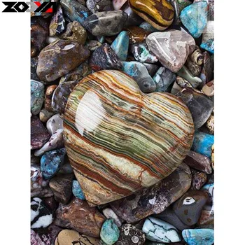 ZOOYA 5D DIY diamant broderie inima pietre plină piața diamant pictura cruciulițe Stras mozaic decor acasă cadou AG