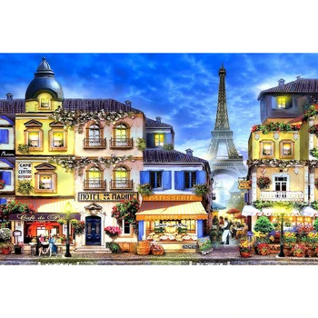 ZOOYA 5D DIY diamant broderie Paris peisaj diamant pictura Cusatura Cruce burghiu plin de Stras mozaic decor acasă