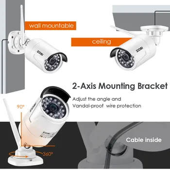 ZOSI 8CH Sistem CCTV Wireless 1080P HD NVR 8PCS 2.0 MP IR de Exterior rezistent la apa P2P Wifi Camera de Securitate Sistem de Supraveghere Kit