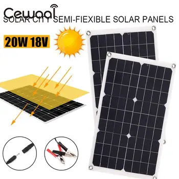 În aer liber Panou Solar 20W 18V sursă de Alimentare de Urgență Solar Portabil de Încărcare Solar Generator USB+DC Port Baterie de Masina Chargiing