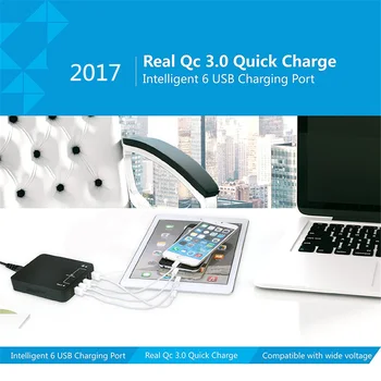 Încărcare rapidă QC 3.0 5-Port USB Charger+Tip C Porturi USB de Perete Încărcător Rapid Adaptor pentru Samsung/Xiaomi/iPhone/huawei/LG/Sony